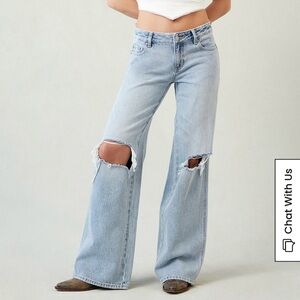 NWT PACSUN ripped jeans low rise baggy jeans 27